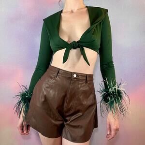 Vintage Dark Green Crop Top